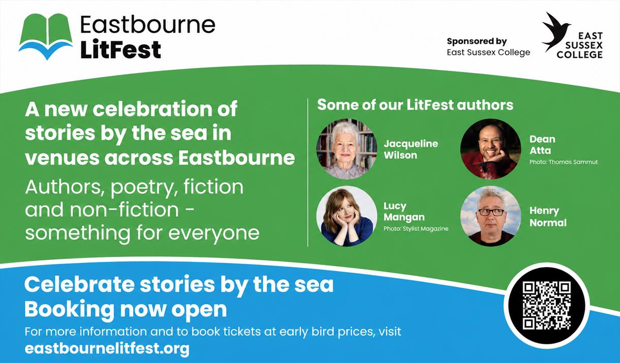 Eastbourne LitFest flyer and booking info