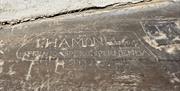 Graffiti carved by Fr John Hamond in 1604