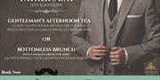 Promotional poster detailing Father's Day offerings of a Gentleman's Afternoon Tea and Bottomless Brunch