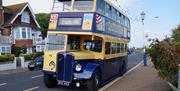 An ex Eastbourne Corporation AEC Regent bus dating from 1951 at Princes Park at the 2024 Eastbourne Running Day