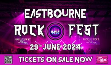 Pink Eastbourne Rock Fest 2024 promotional poster of a rock gig