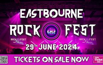 Pink Eastbourne Rock Fest 2024 promotional poster of a rock gig