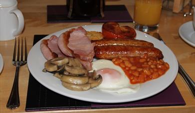 A full English breakfast at Sunflower Lodge in East Yorkshire.