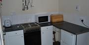 A kitchen area at Helena Holiday Flats in East Yorkshire.