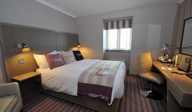 A double bedroom at The Hotel Club, Village, in East Yorkshire.

