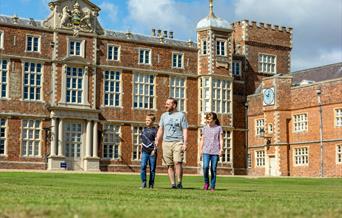 A family outside Burton Constable Hall, Skirlaugh in East Yorkshire.