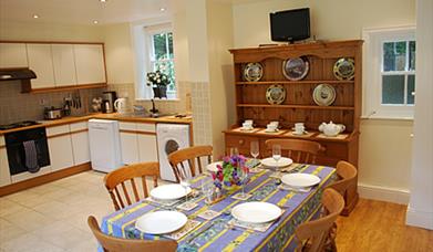 The kitchen and dining area at Laundry Cottage in East Yorkshire.
