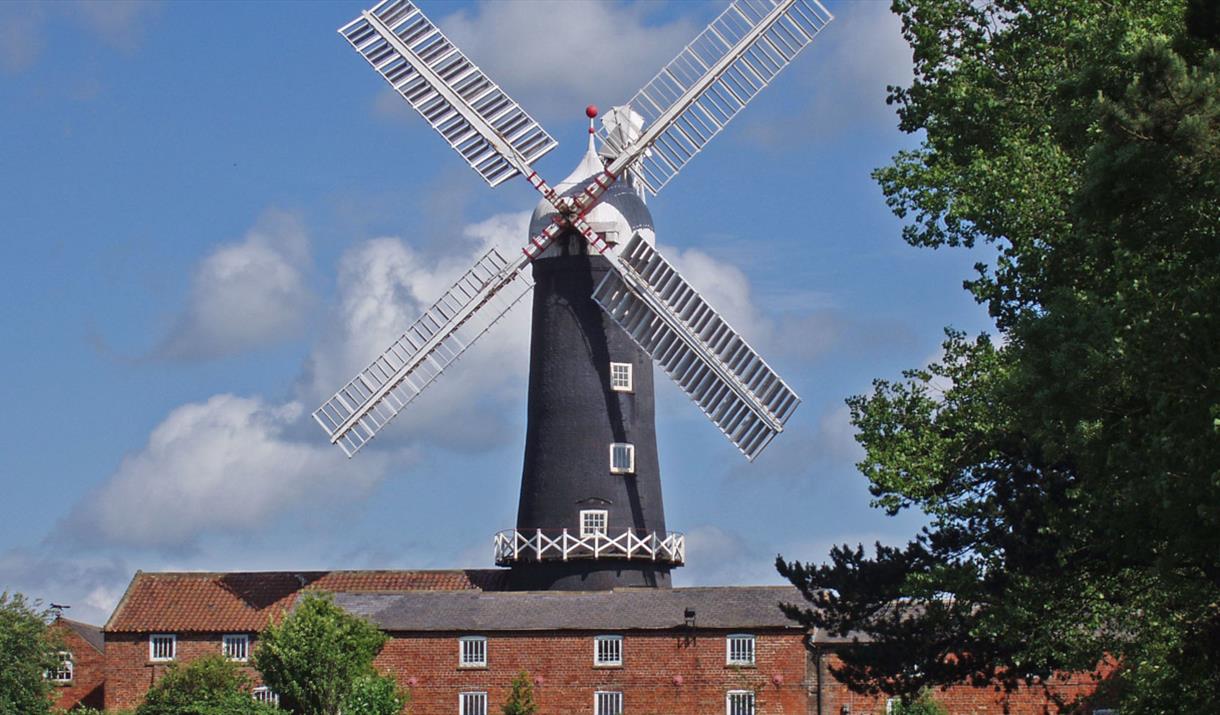 The exterior of Skidby windmill, in East Yorkshire