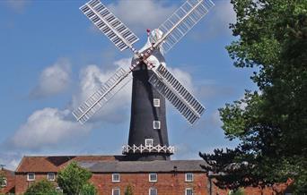The exterior of Skidby windmill, in East Yorkshire