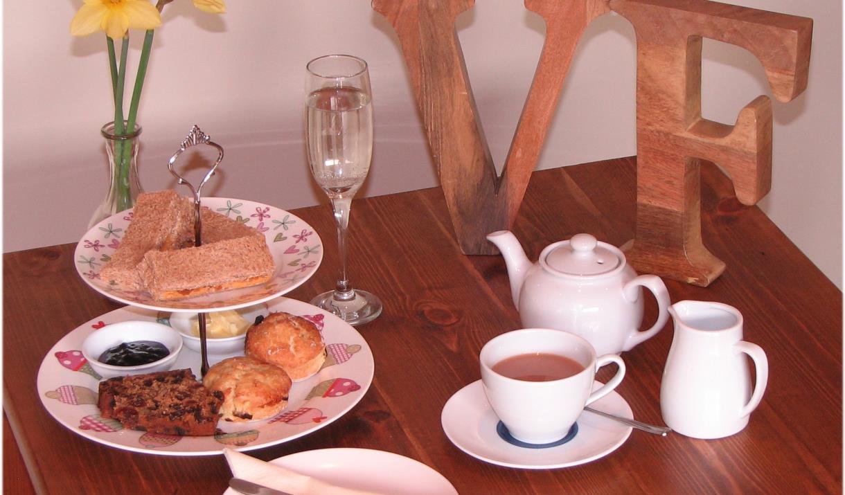 Afternoon tea at Village Farm B&B and Tea Shop in East Yorkshire.