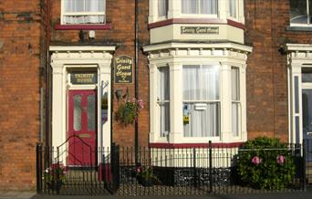 The entrance to Trinity Guest House in East Yorkshire.