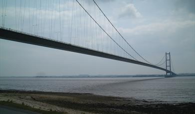 The Humber Bridge and Hessle foreshore in East Yorkshire.