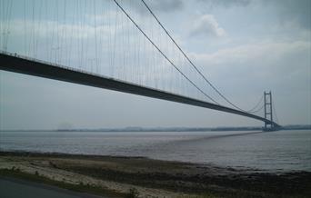 The Humber Bridge and Hessle foreshore in East Yorkshire.