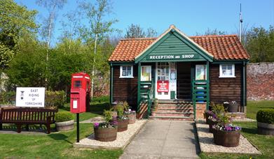 The reception and shop at Thorpe Hall Caravan and Camping site in East Yorkshire.