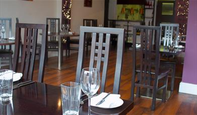 The dining table and chairs at Whites restaurant, Beverley, East Yorkshire