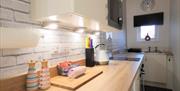 A kitchen area at Rialto Holiday Apartments in East Yorkshire.