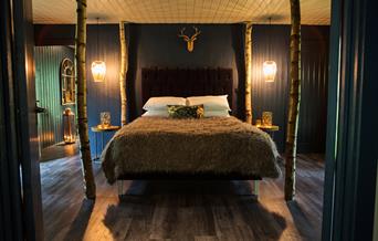 A rustic bedroom at North Star Club in East Yorkshire.