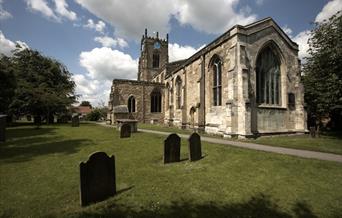 The church and graveyard at All Saints' Church, East Yorkshire