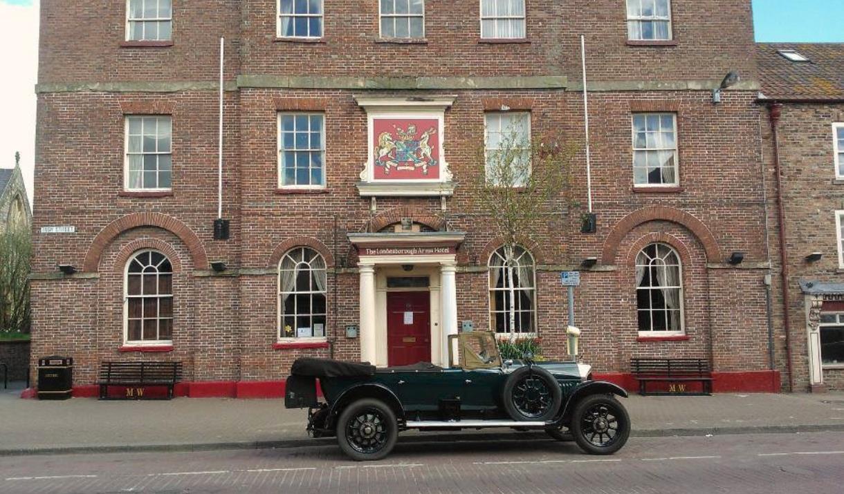 A vintage car outside the Londesborough Arms in East Yorkshire.