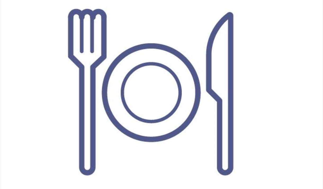 An image of an icon of a plate, fork & knife