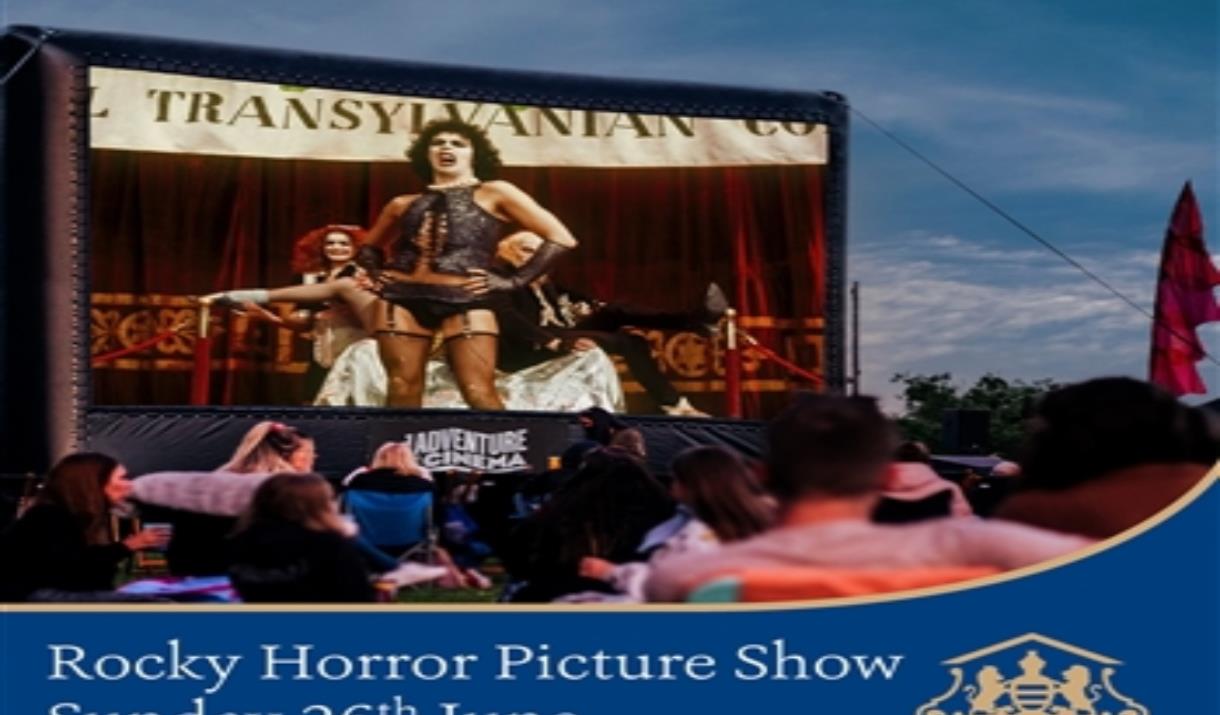 Outdoor cinema with Rocky Horror on the screen