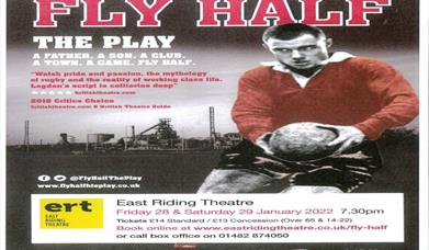 An image of the Fly Half play poster at East Riding Theatre