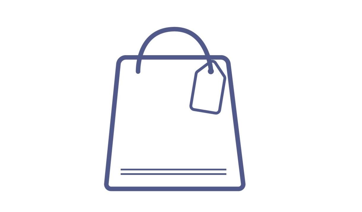 AN image of an icon of a shopping bag, representing a wide variety of shops & retail outlets