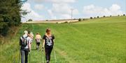 An image of Wolds Edge visitors doing Nordic walking