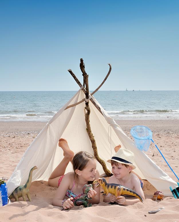 Kids having fun at Goodrington beach.