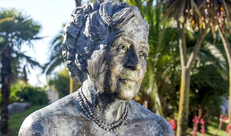 Agatha Christie bust, part of the Agatha Christie mile walk in Torquay