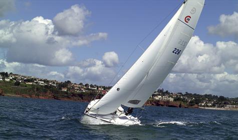 The calm waters of Tor Bay on Devon’s beautiful English Riviera are a wonderful place to sail on yachts and motorboats.
