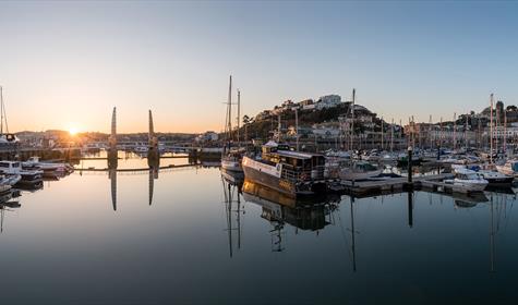 Torquay harbour at sunset