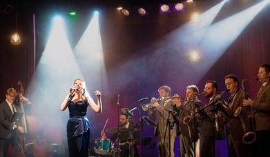 Swing That Music with the Down for the Count All-Stars singer and backing band