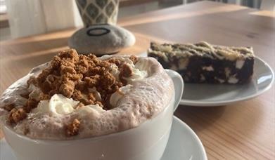 Hot chocolate, Torre Abbey Cafe, Torquay, Devon