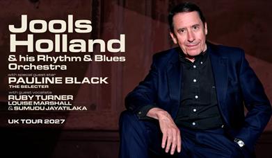 photo of Jools Holland with details of his supporting acts