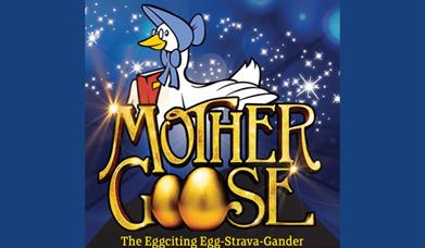image of a goose wearing a bonnet sitting on two golden eggs