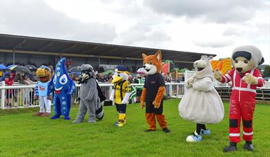 pictures of the mascots and course