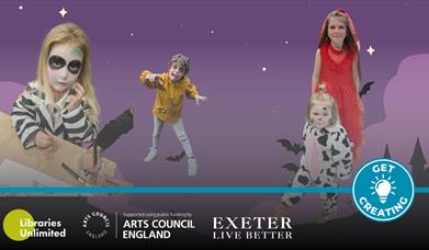 Spooky School picture of children in Halloween costumes 
