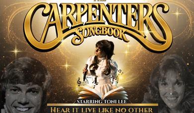 picture of a poster showing the original Carpenters and the artist 