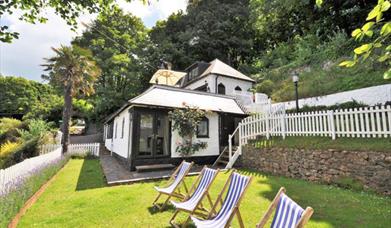 Enjoying the view from the Smugglers Cottage, Torquay, Devon