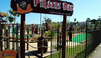 Pirates Bay adventure golf entrance in Paignton, Devon