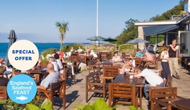 Outside dining at the Berry Head Hotel, Brixham, England's Seafood Feast