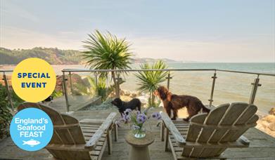 Decking area with sea view, Savour the Sea at Cary Arms at Cary Arms