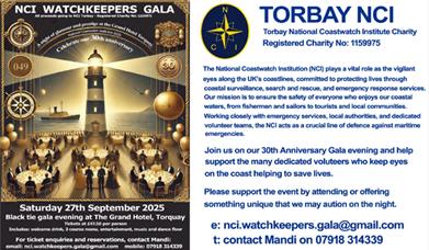 NCI Torbay National Coastwatch Institute Charity Gala evening at the Grand Hotel, Torquay