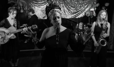 Lady Nade sings Nina Simone: A celebration of Nina Simone’s Legacy, Palace Theatre picture of a singer and backing artists