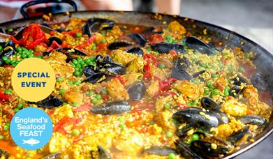 Paella dish served at Offshore Bar and Restaurant