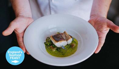 Fresh hake cooked for the Seafood FEAST, Brixham in Devon.