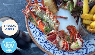 Lobster served during Celebrate England’s Seafood Feast at The Yacht
