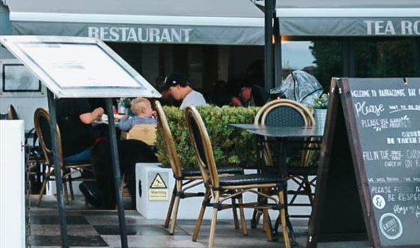 Outside seating, Babbacombe Bay Cafe, Babbacombe Downs Road, Torquay, Devon