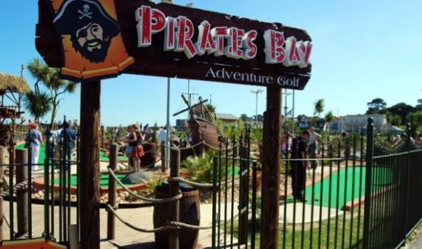 Pirates Bay adventure golf entrance in Paignton, Devon